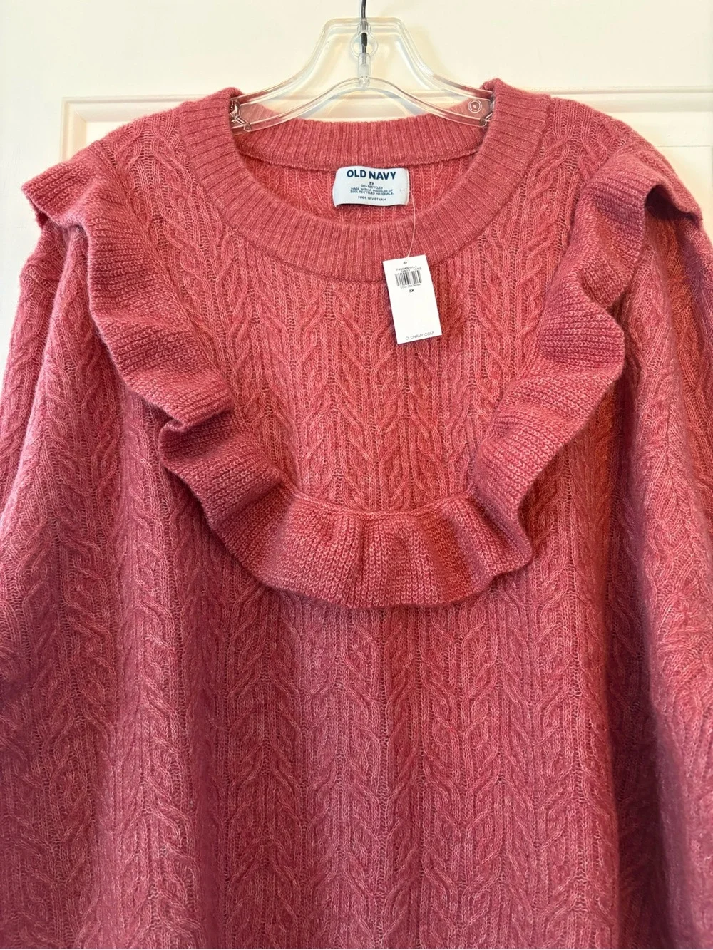 NWT Old Navy Wool-Blend Cropped Ruffle Sweater